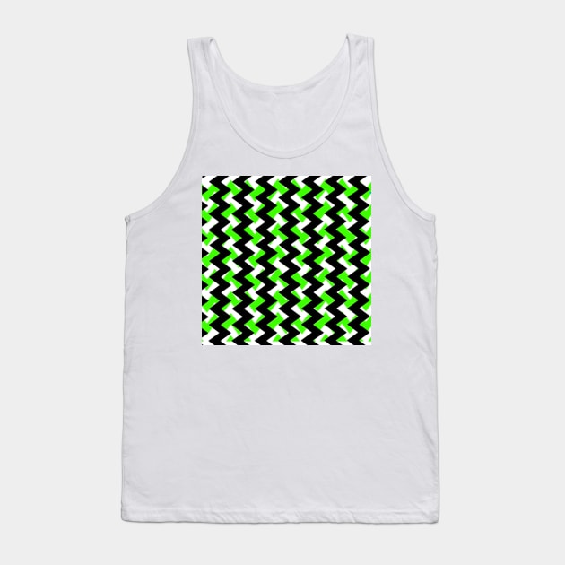 Waves black and green pattern Tank Top by Nezumi1998